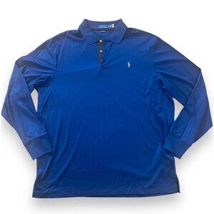 Polo Ralph Lauren Men's Classic Fit Soft Cotton Long Sleeve Polo Shirt  Navy  XL